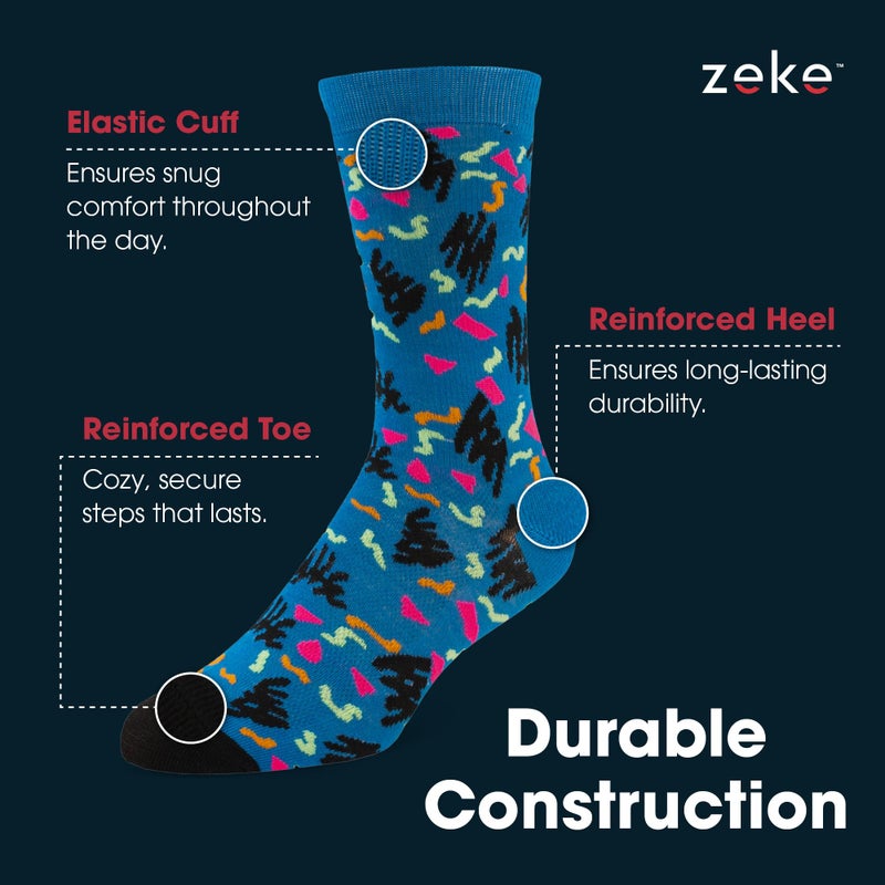 ZEKE Crazy Socks for Kids - Boys Funky Dress Socks - Funny Cool Silly Fun Socks - Wacky Novelty Gift (Style H, Small) - Image 4